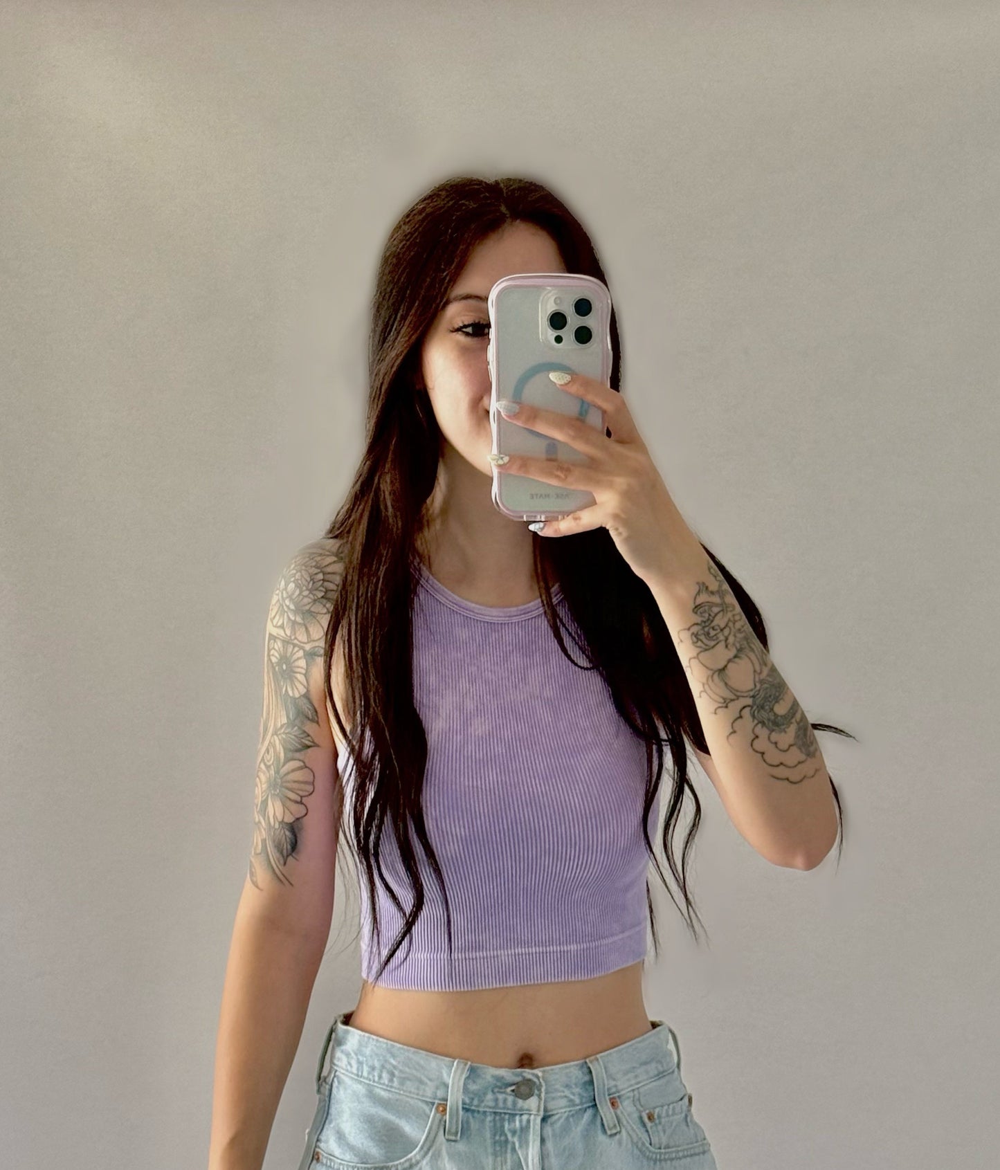 Racerback Crop Tank - Lavender