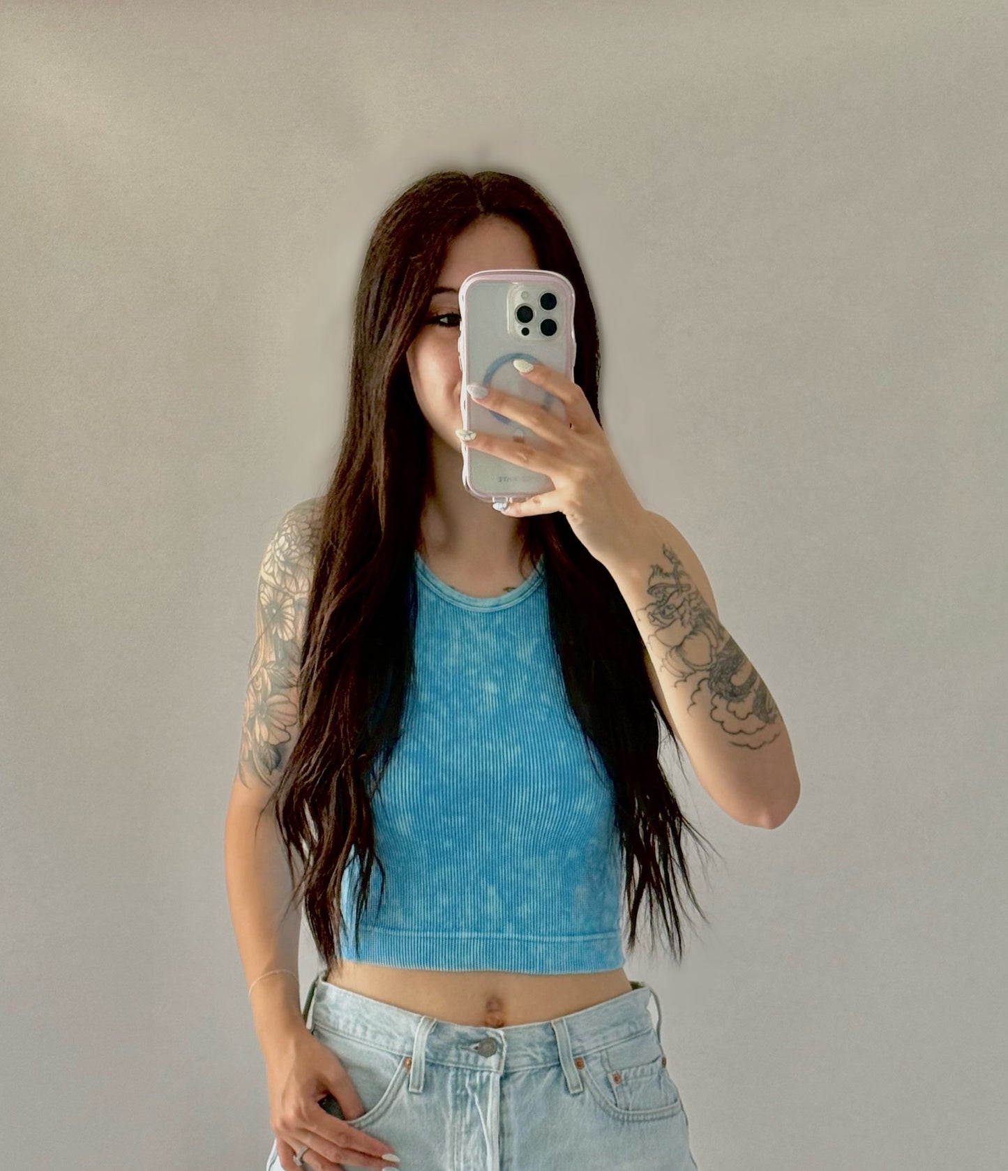 Racerback Crop Tank - Deep Sky