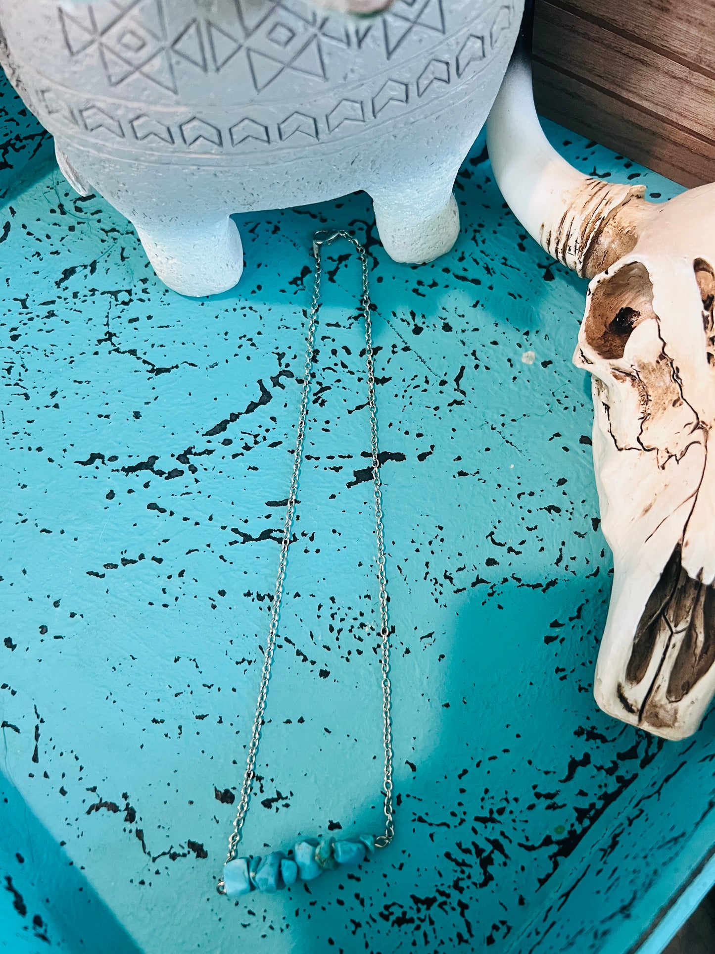 Turquoise Rock Layering Necklace