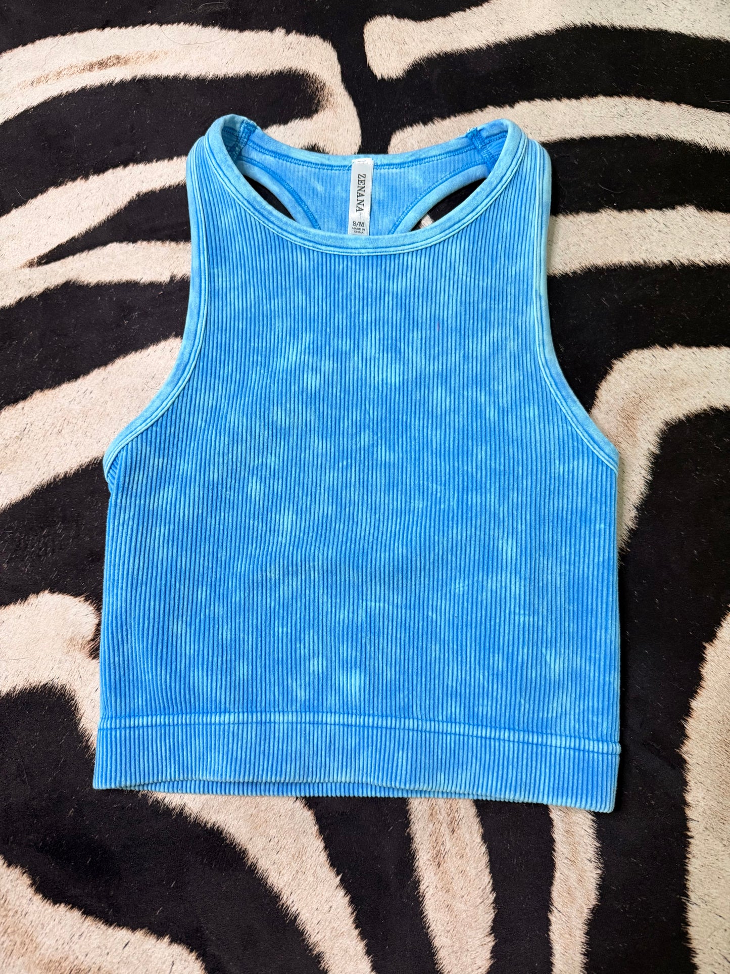 Racerback Crop Tank - Deep Sky