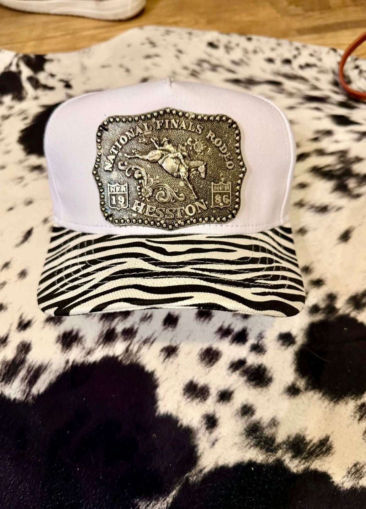Vintage NFR Buckle Hat | Zebra
