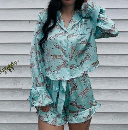 Leopard Ruffle Pajama Set