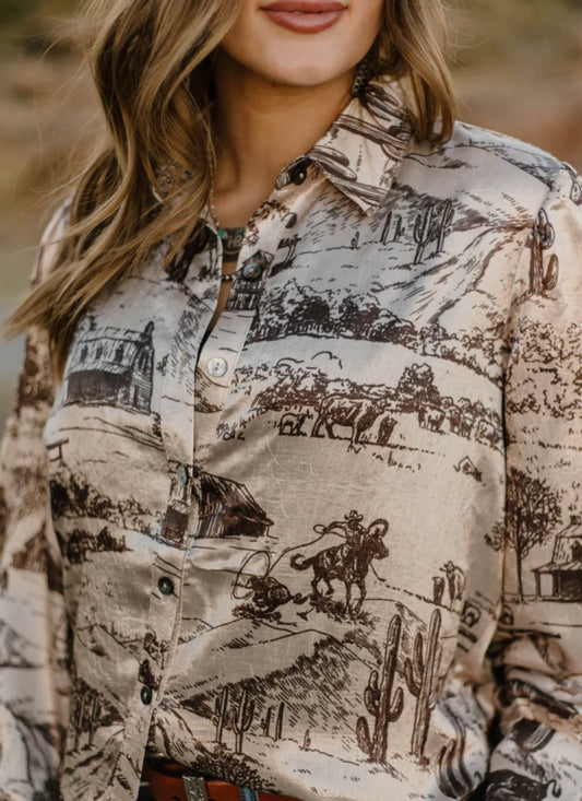 Life On The Ranch Button Up