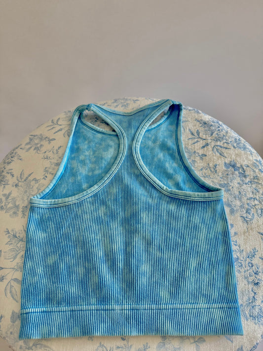 Racerback Crop Tank - Deep Sky