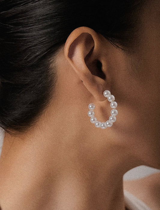 Chaplin Pearl Hoop Earing