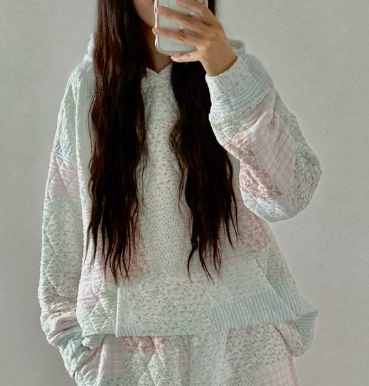 Quilted Pastel Hoodie