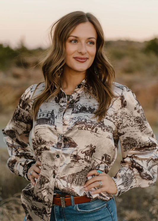 Life On The Ranch Button Up