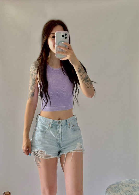 Racerback Crop Tank - Lavender