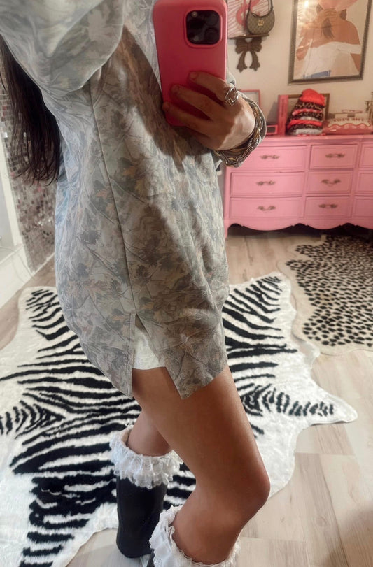 Oversized Camo Mock Neck | Preorder