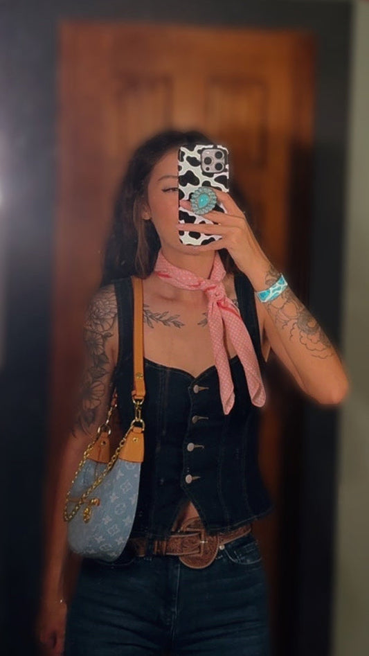 Denim Button Top