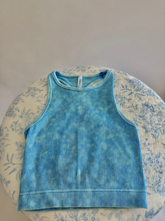 Racerback Crop Tank - Deep Sky