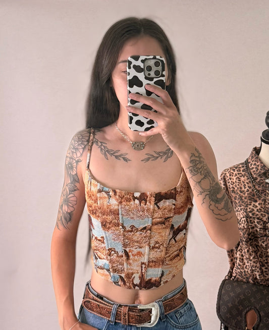 Wild Horses Corset Top
