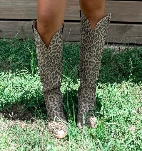 Tess Lariat Leopard Boots | Preorder