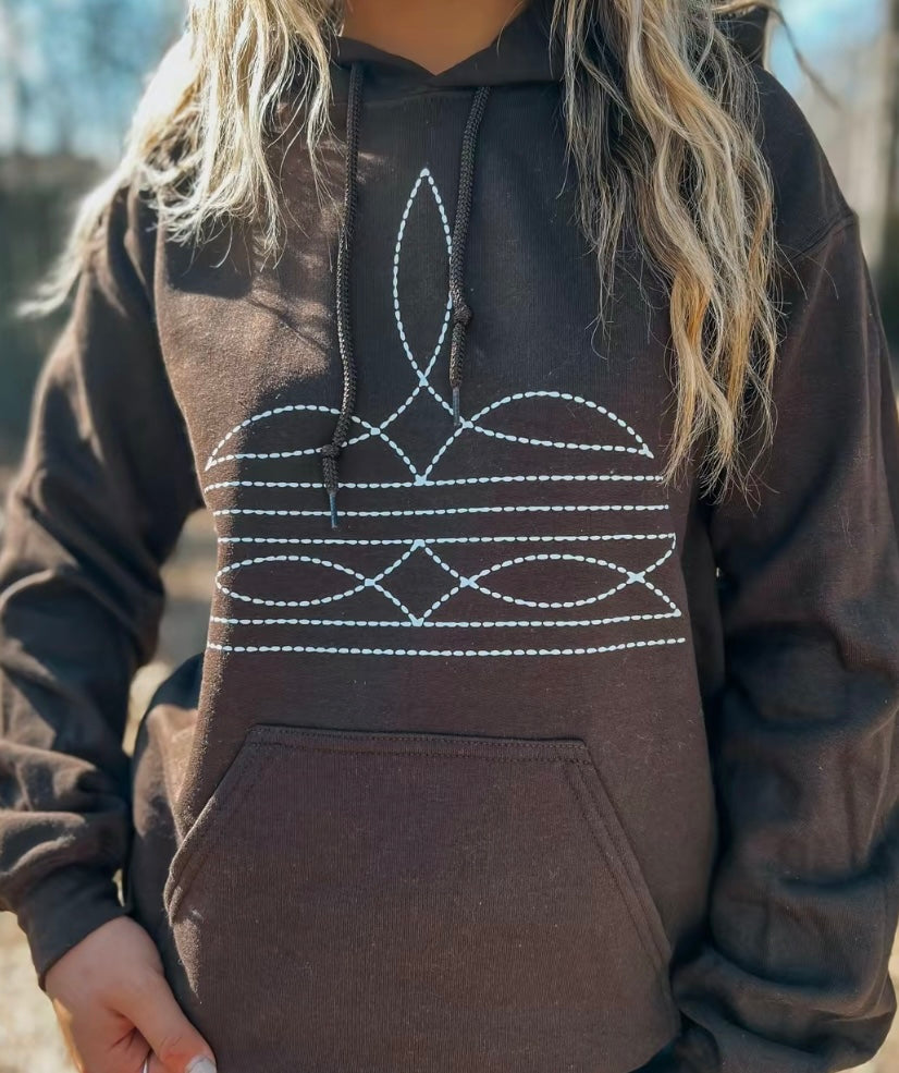 Boot Stitch Hoodie | Dark Brown
