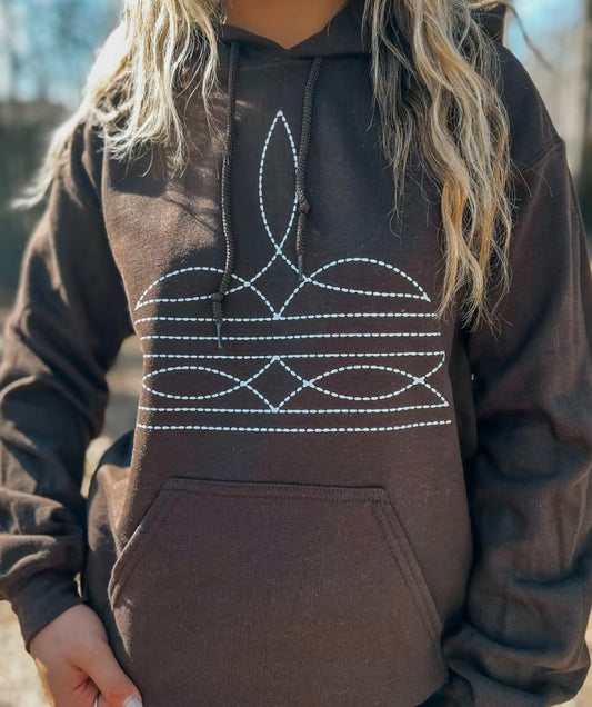 Boot Stitch Hoodie | Dark Brown
