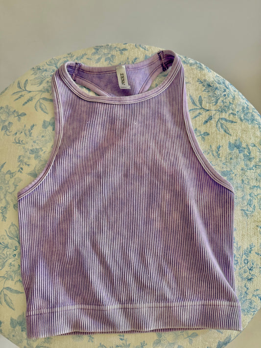 Racerback Crop Tank - Lavender