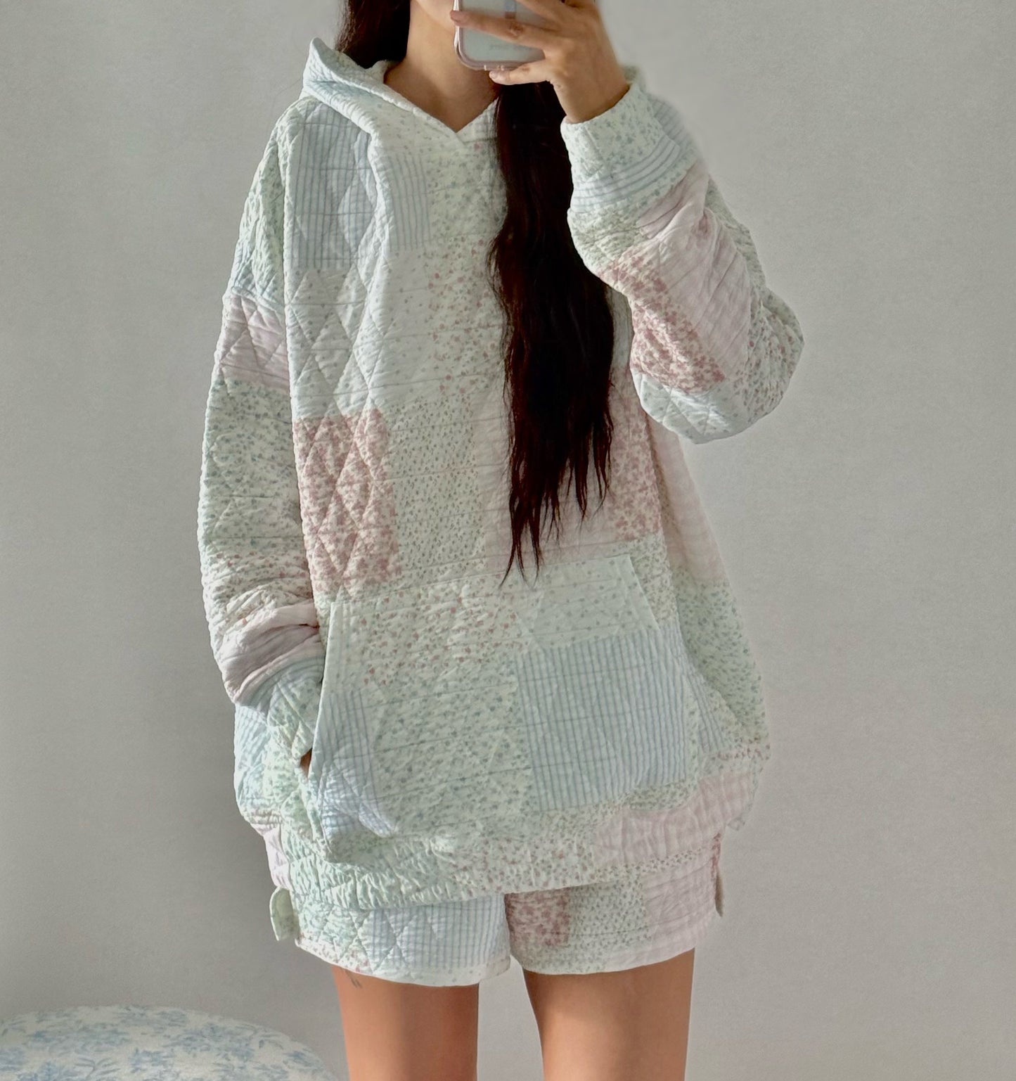 Quilted Pastel Hoodie