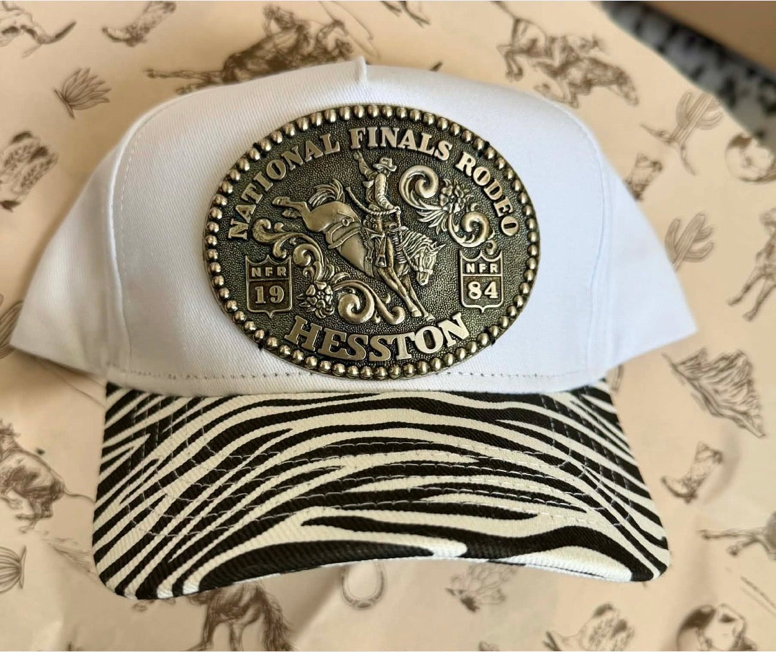 Vintage NFR Buckle Hat | Zebra