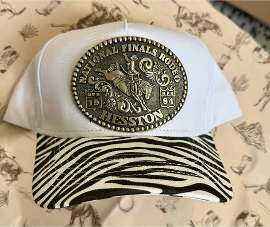 Vintage NFR Buckle Hat | Zebra