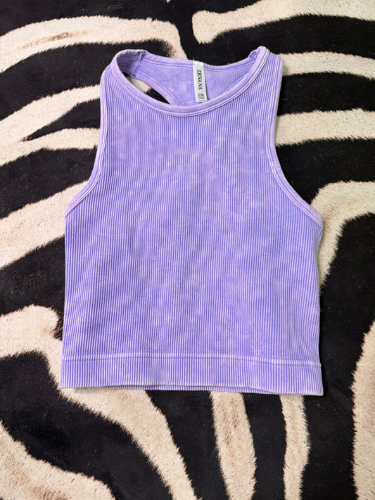 Racerback Crop Tank - Lavender