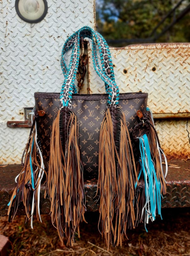 Luxe | Fringe Turquoise Leopard Neverfull