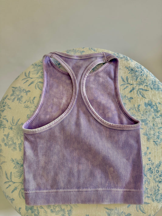 Racerback Crop Tank - Lavender
