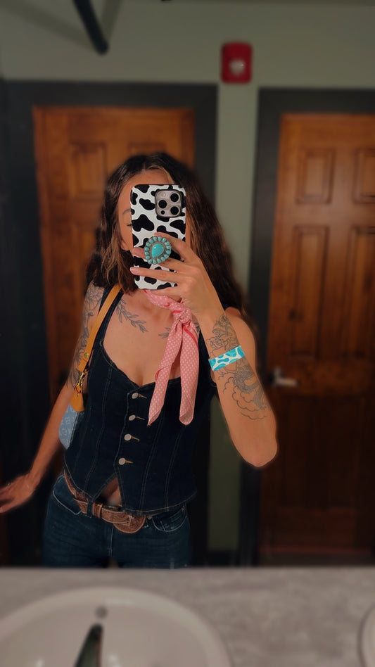 Denim Button Top