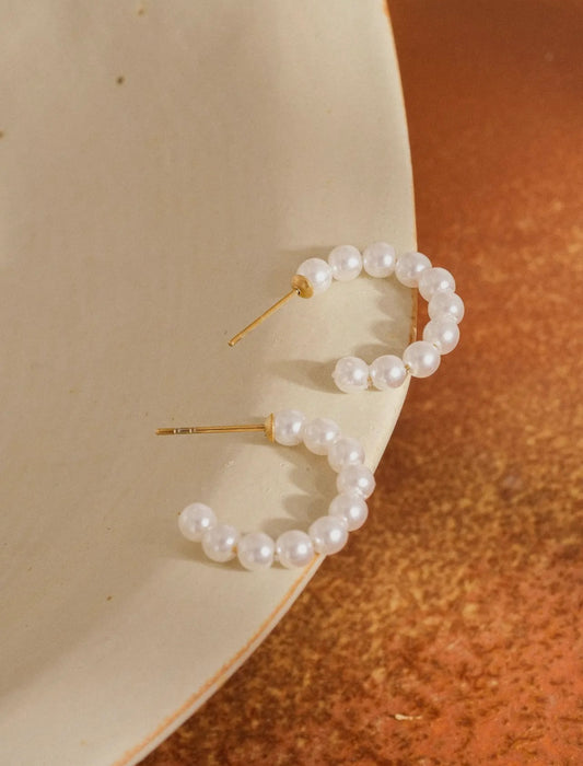 Chaplin Pearl Hoop Earing